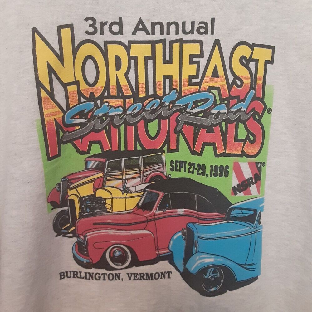 90s Burlington VT Northeast Street Rod Nationals Mens Sweatshirt XL Made USA